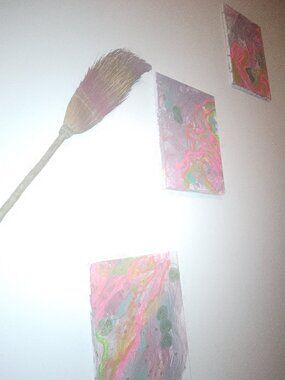 Love Wins: BROOM PAINTINGS - Witches Broom Acrylic and Additions(Set of Three)